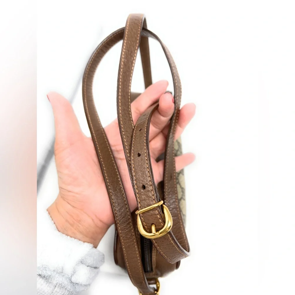 Gucci Brown GG Canvas Crossbody with Green-Red Web Stripe - Picture 6 of 15